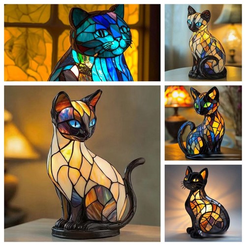 Led cat night - light, resin