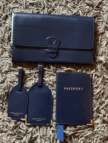 Aspinal london navy leather - london,