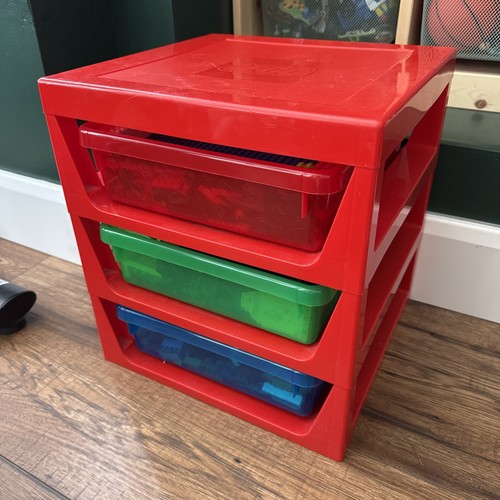 Official lego red drawer - lego, 3-drawer