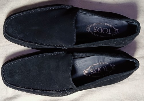 Tod black suede slip on - suede, slip-on