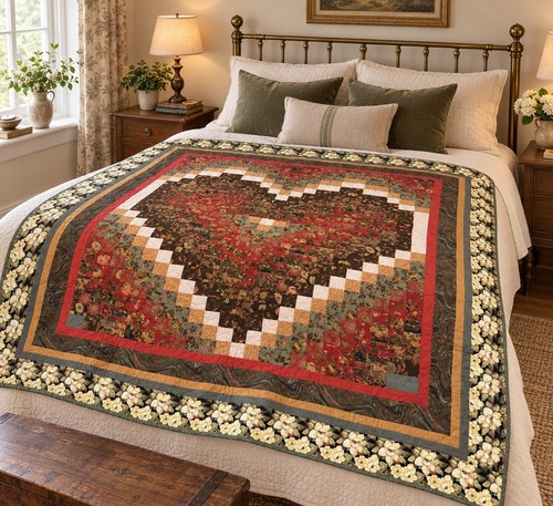 Handmade patchwork heart quilt - patchwork,