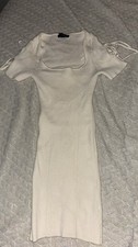 Woollen Cream Tight Dress