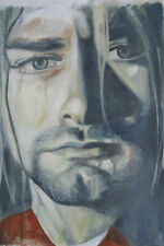 KURT COBAIN ORIGINAL OIL PAINTING ON CANVAS BY S.L. OF NIRVANA AMERICAN MUSICIAN