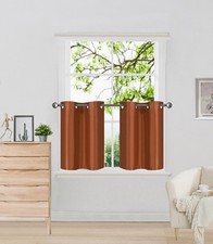 2PC MODERN BATHROOM WINDOW CURTAIN GROMMET PANEL SEMISHEER 30" X 24"(each) N29