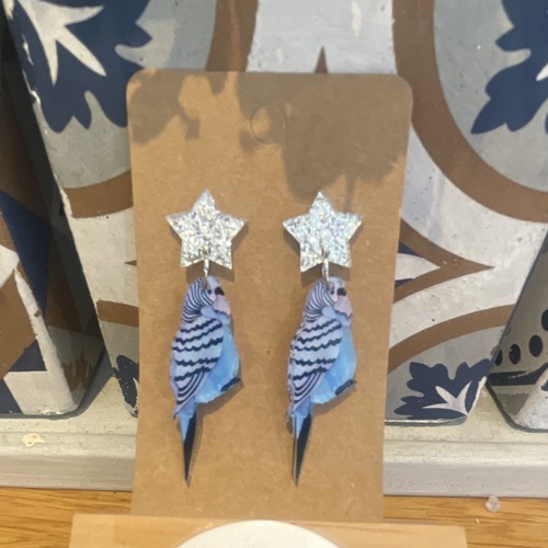 Fun kitsch blue bird budgie - fun,