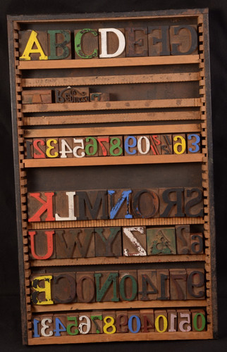 Letterpress letters numbers - letters,