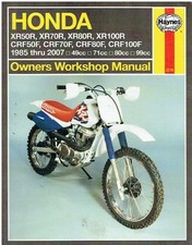 HONDA XR50R XR70R XR80R XR100R CRF50F CRF70/80F CRF100F '85-'07 WORKSHOP MANUAL