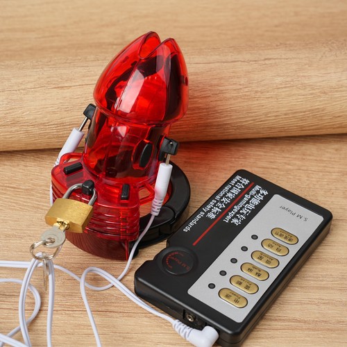 Male stim shock chastity - e-stim,