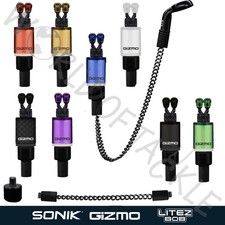 SONIK Gizmo Litez Indicators Bobbins Carp Fishing 5 Colours 2 Black Chains