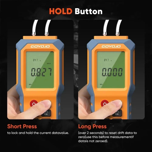 Digital manometer with - with, backlit