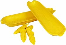 6 Piece Set Corn on the Cob Dishes Server Set - 2 Trays With 4 Skewers Holder