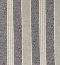 Cornell Stripe French Linen Charcoal Grey 280cm/108" Wide Curtain  Blind Fabric