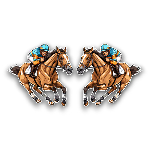 Small horse racing jockey - 2x,