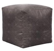 Leather Footstool Pouffe Stool