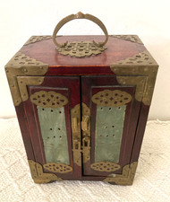 Vintage Rosewood & Brass Jade