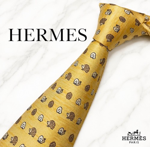 Hermes tie yellow - tie, snail