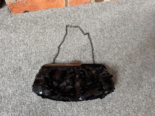 Next black sequinned clutch - black,