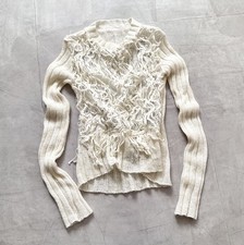 Gothic Mesh Fringe Sweater Faux Fur Sarah Pacini Zone Bleue Vibe