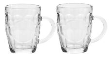 Dimpled Panelled Beer Tankard glass with handle PINT 540ml X2 Large