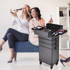 Nail Technician Makeup Trolley Beauty Case Large Cosmetic Storage Box Organizer