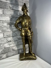 Gold Coloured Plaster Statue Of A Spanish Soldier, Approximately 64cm In Height