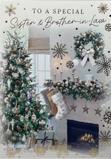 SISTER AND BROTHER IN LAW CHRISTMAS CARD TRADITIONAL 7”x5” FREE P&P