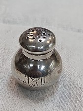 Silver Antique Miniature Pepper Pot Hallmarked, 1.25 Inches In Height