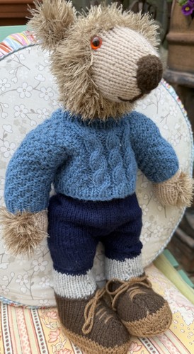 Vintage knitted teddy bear