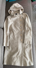 French Connection Wool Cashmere winter coat UK10 beige hooded duffle double