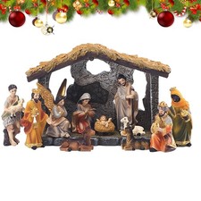 Nativity Set Manger Baby Jesus Miniature Figurines Nativity Scene
