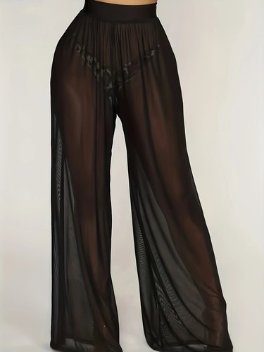 Women wide leg mesh - mesh, palazzo