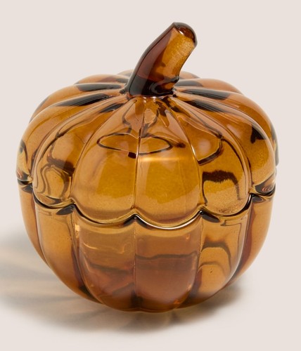 Amber glass pumpkin - pumpkin, trinket