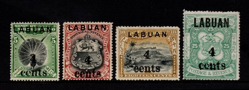 Labuan 1904 surcharges on - labuan,