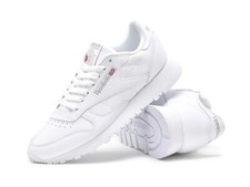 Reebok Classic Leather Unisex Trainers Mens Sizes White/White Adults Sneakers