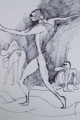 Original pen ink - ink, drawing