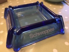 Schweppes ash tray large blue - tray,