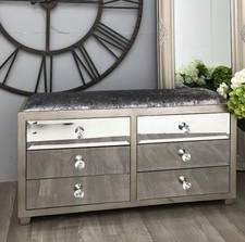 Venetian Mirrored Chest Drawers Hall Sideboard Furniture Antique Storage Cabinet