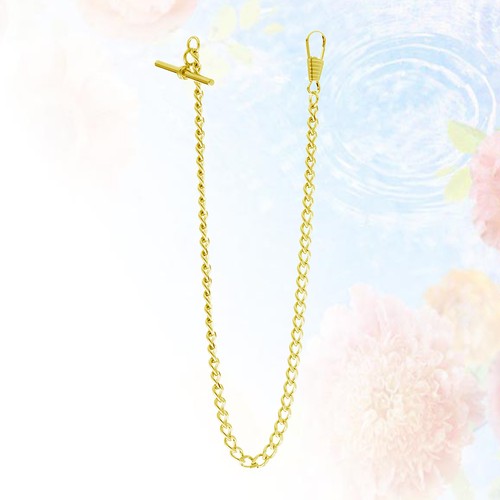 Golden metal watch - golden, chain