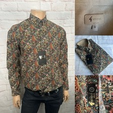 Gabicci Vintage "Rory" Casual Shirt, Medium, Black Floral, Cotton, BNWT