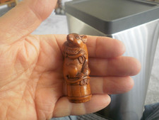 Hand Carved wood netsuke mouse