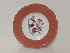 Copeland's China England Relief Molded Botanical Study Plate Signed A. Ball