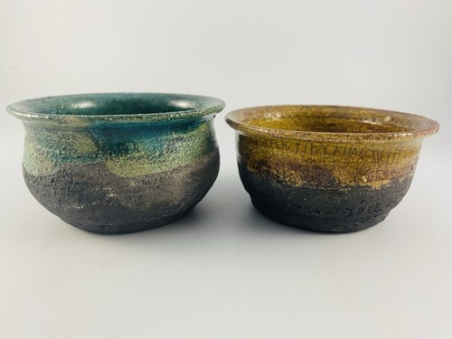 Mini raku pottery bowls - mini,
