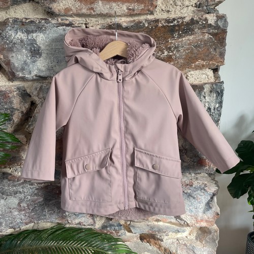 Girl pink showerproof hooded - pink,