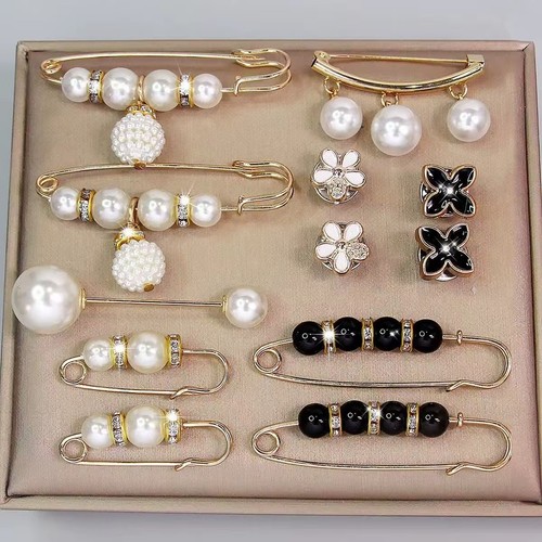 12x pearl brooch buckle - buckle, pin