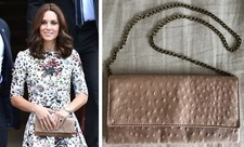 Etui London X Topshop Taupe Textured Leather Clutch Shoulder Bag M ASO Royal