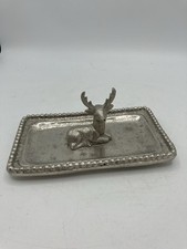 Deer Ring holder jewelry Rack display tray silver plated organizer reindeer