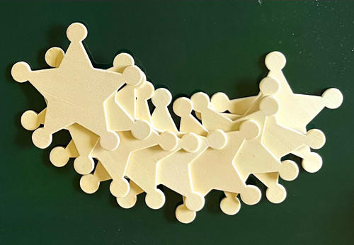 Wooden sheriff badge - wooden,