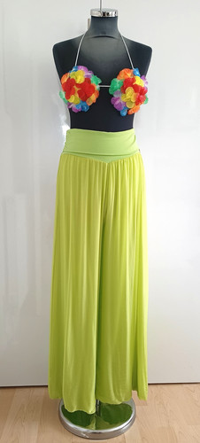 Palazzo silk trousers lime - silk,
