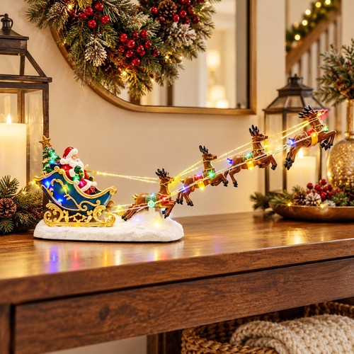 Christmas resin santa sleigh - christmas,