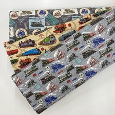 Train fabric quilting - train,